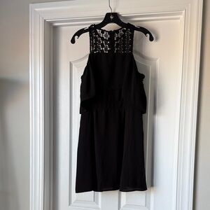 Black lace top off shoulder dress